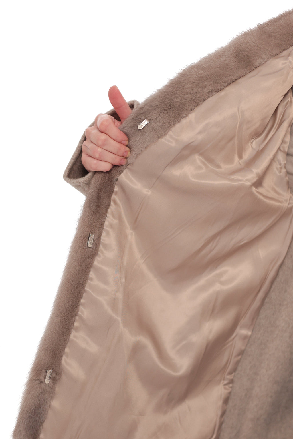 Melia Genuine Mink Fur Virgin Wool Coat