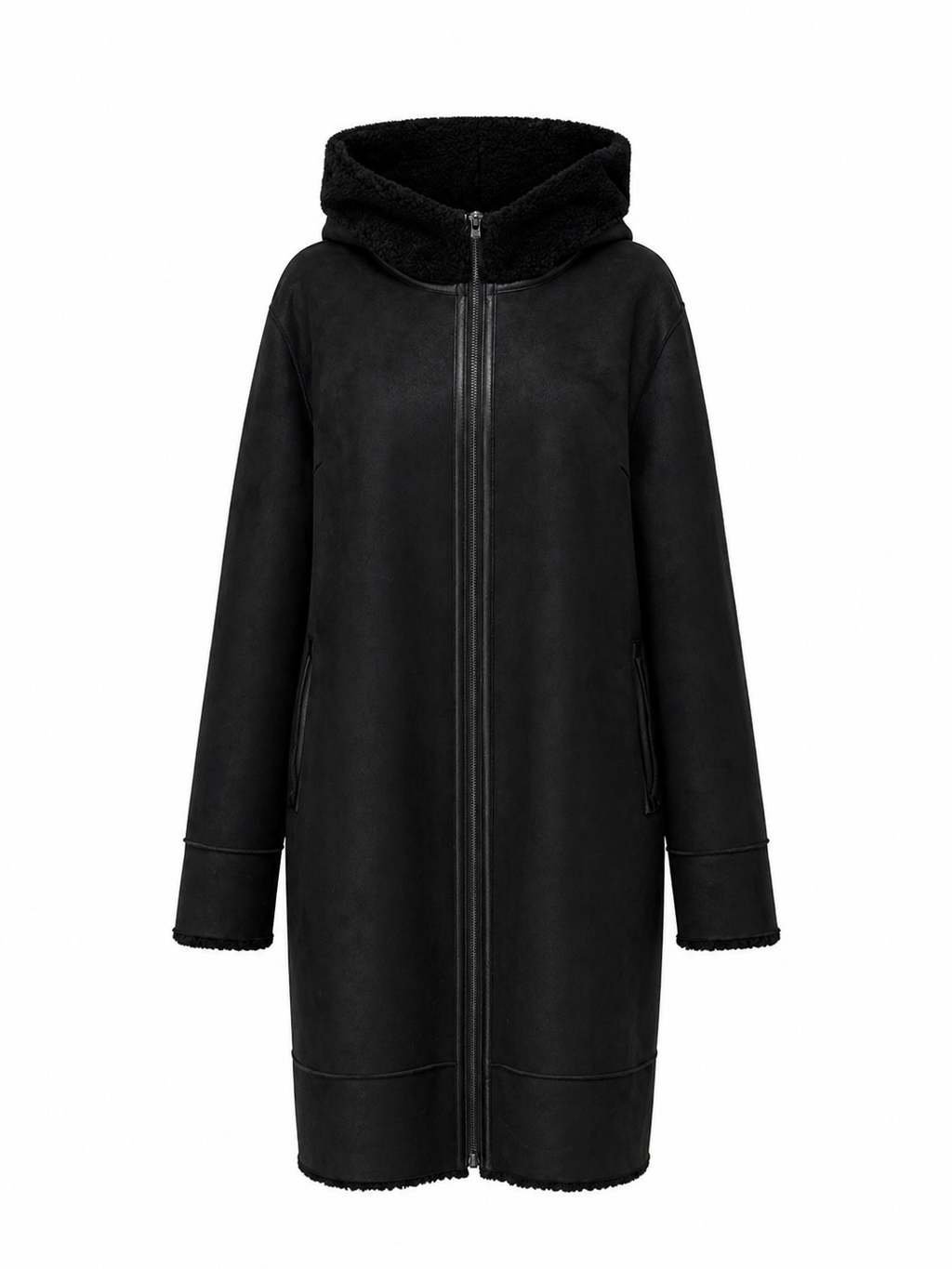 ⇆ Reversible Faux Fur & Suede Coat