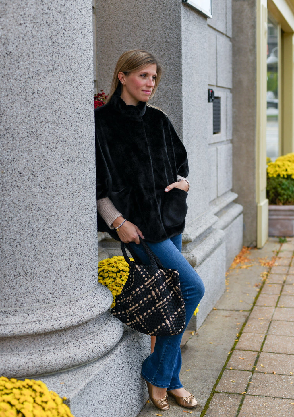 Audrey Faux Fur Poncho