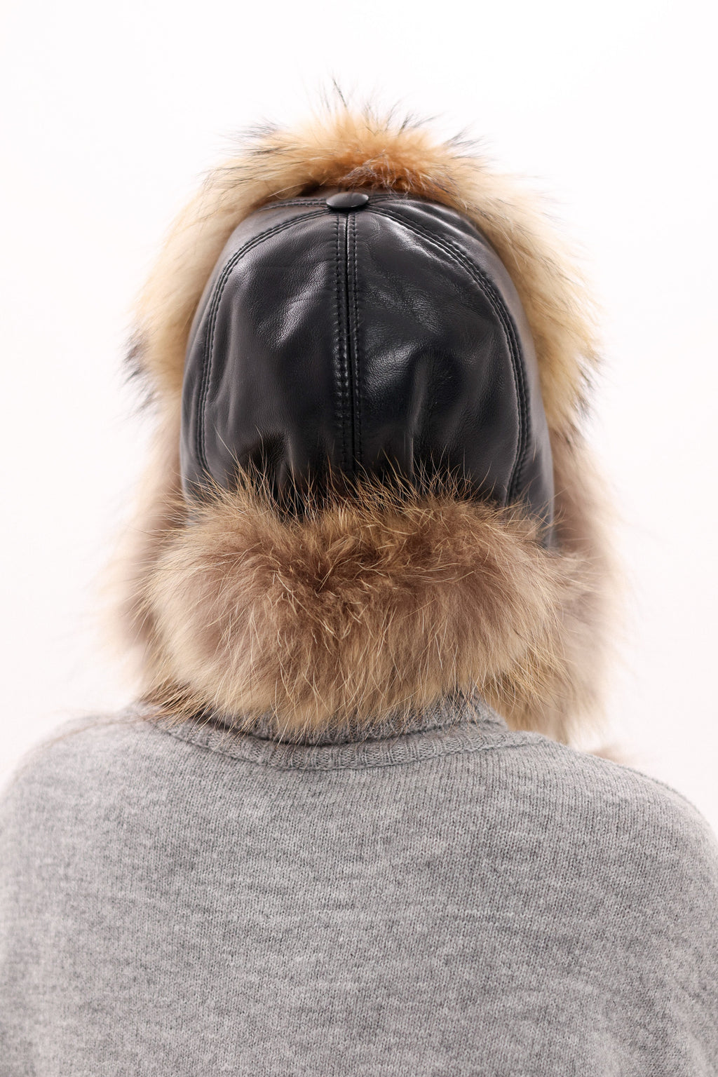 Genuine Racoon Fur Genuine Leather Hat