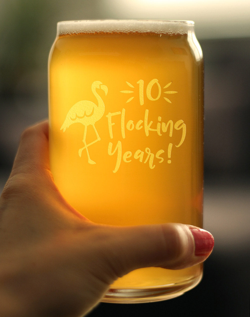 10 Flocking Years - 16 Ounce Beer Can Pint Glass
