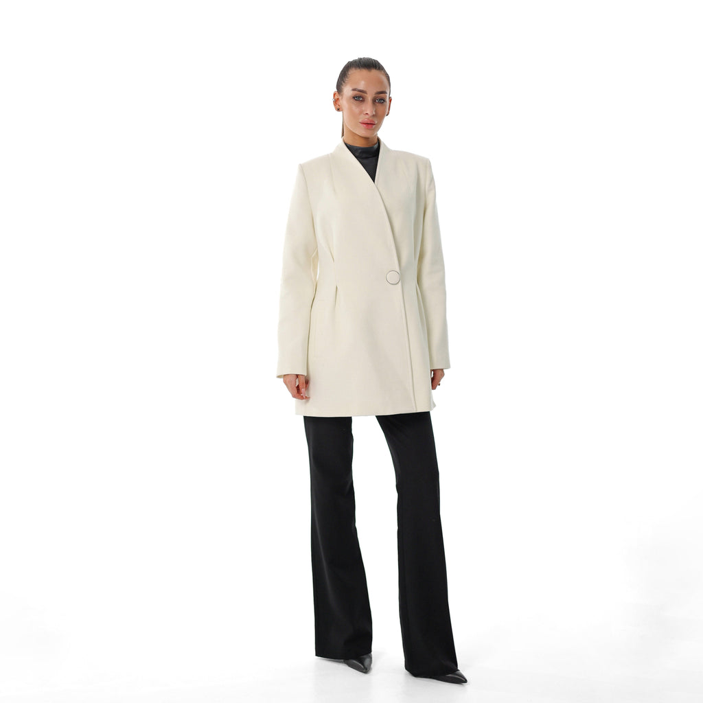 Opéra Cashmere Blend Overcoat in White