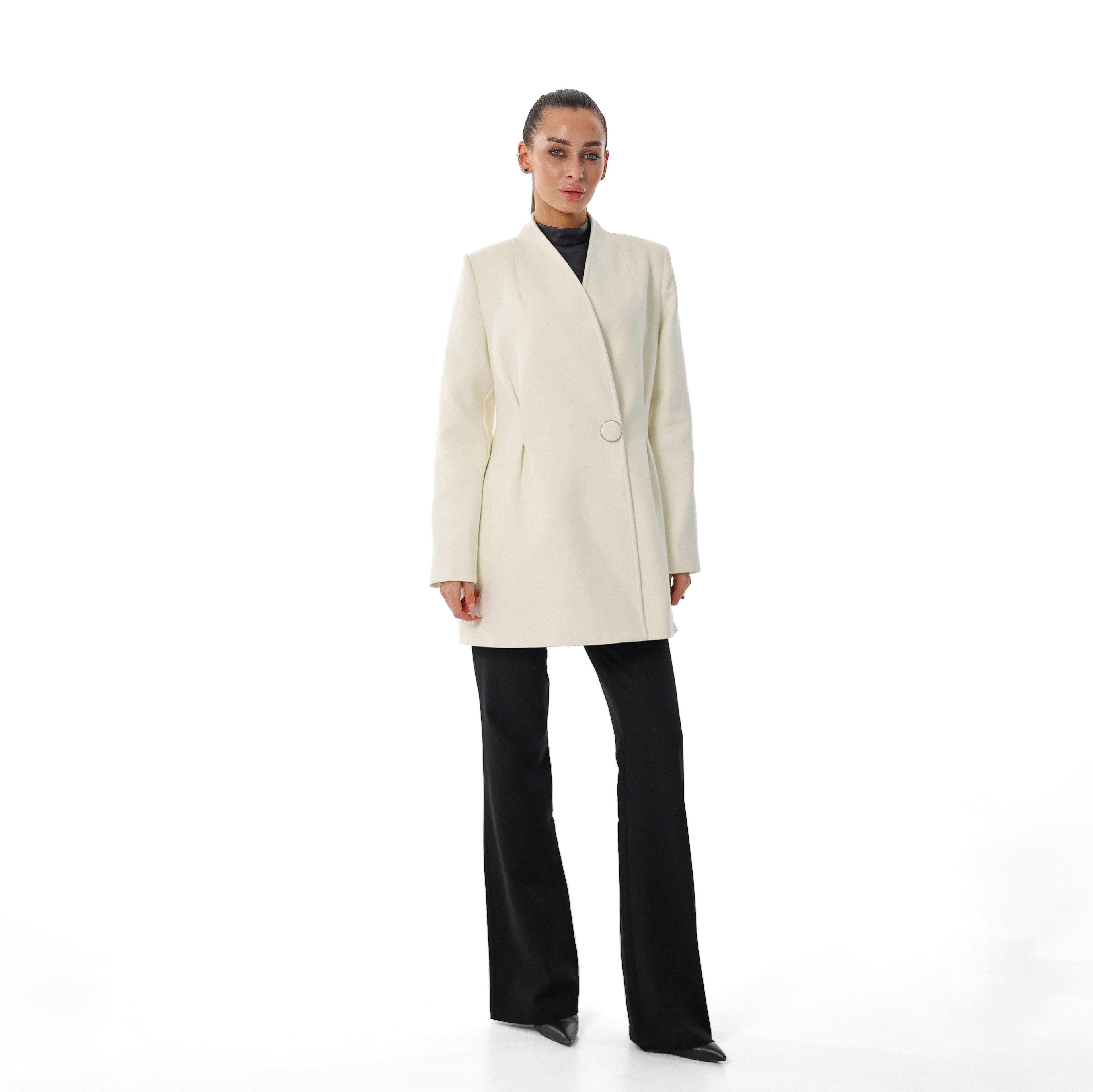 Opéra Cashmere Blend Overcoat in White