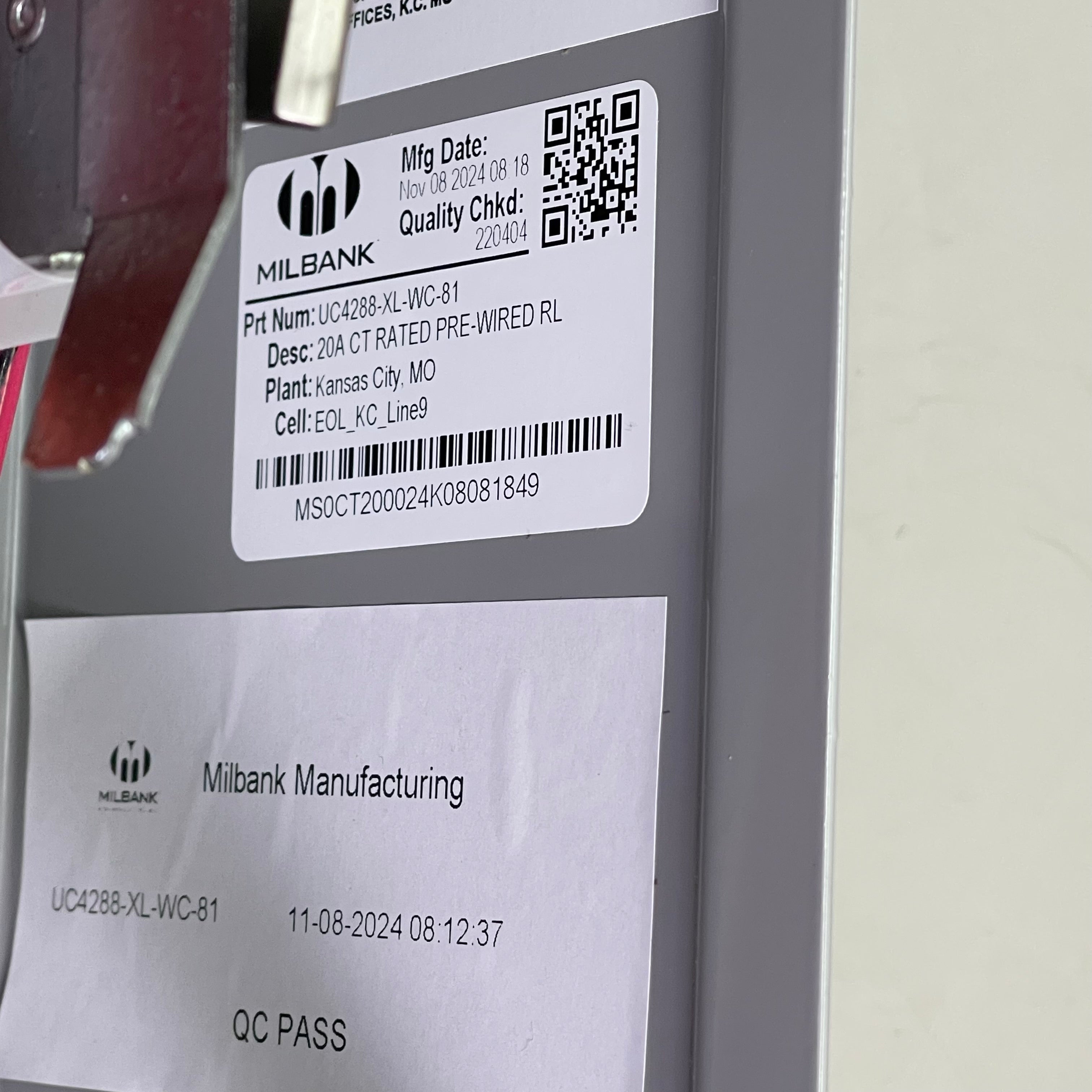 MILBANK Ringless Meter Socket 20A CT Rated Pre-Wired RL 600 Volt UC4288-XL-WC-81
