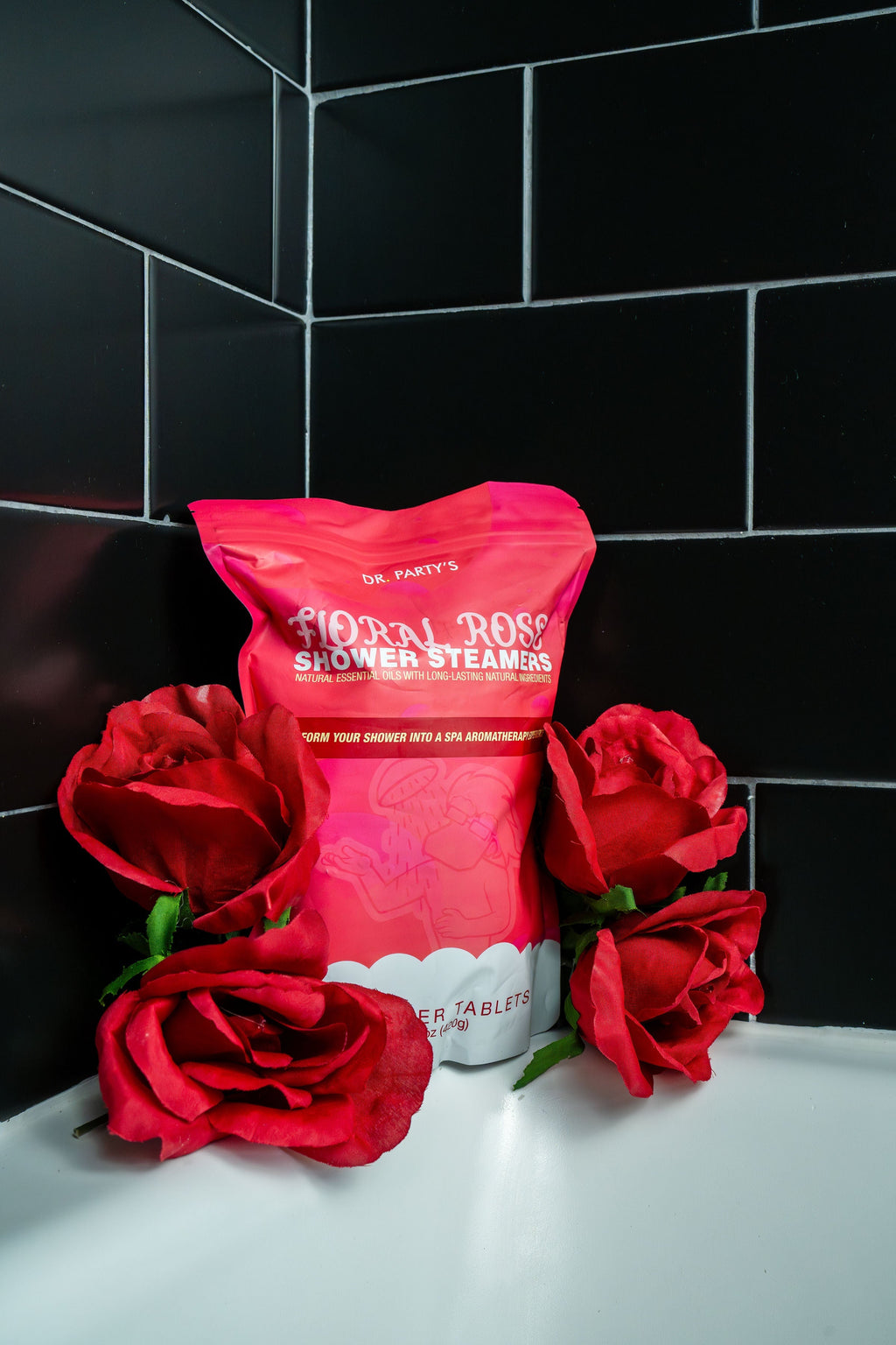 Floral Rose Scented Shower Steamers - Aromatherapy Shower Bombs, Dermatologist Approved, Pack of 14