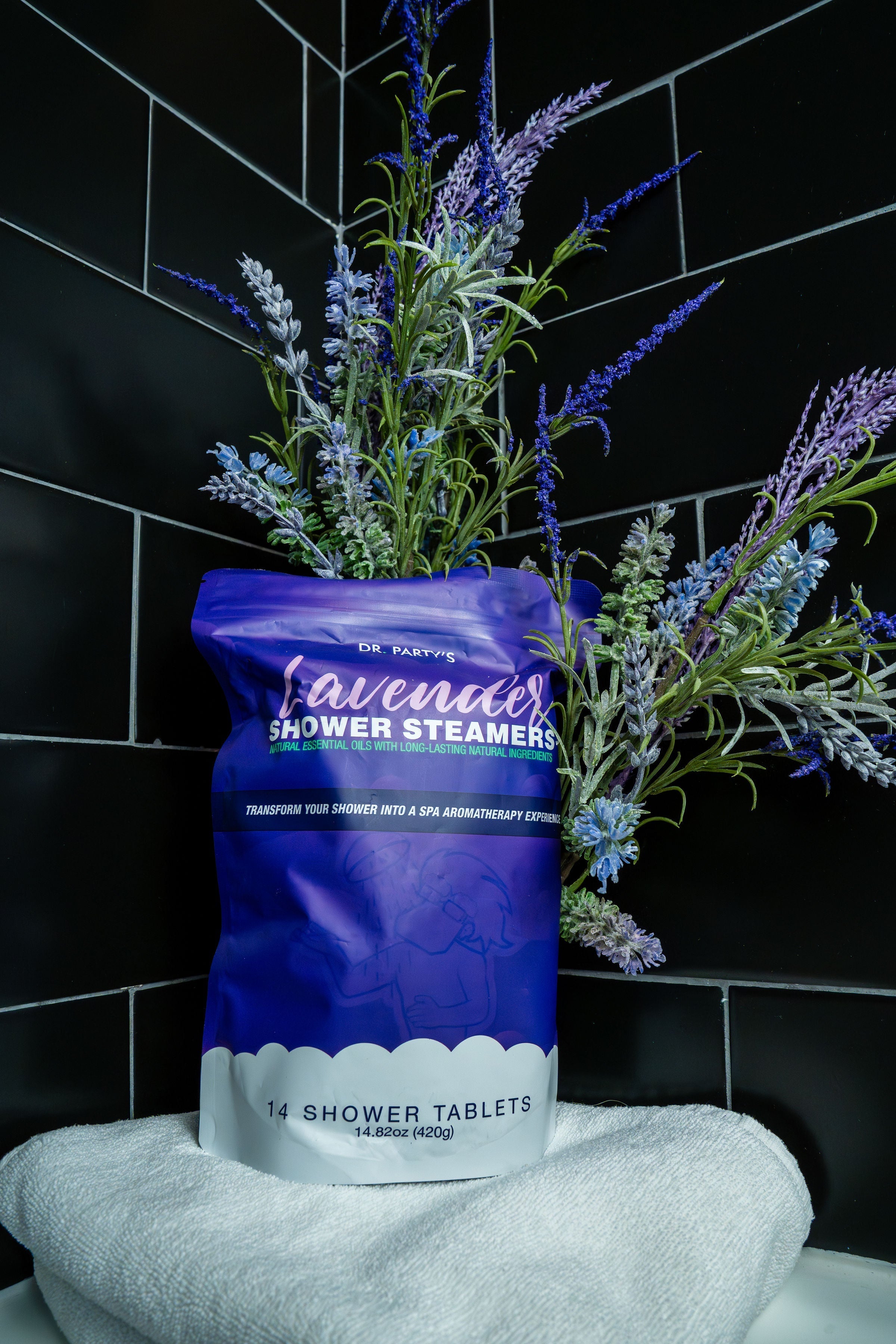 Lavender Scented Shower Steamers - Aromatherapy Shower Bombs, Board Certified Dermatologist Approved, Pack of 14