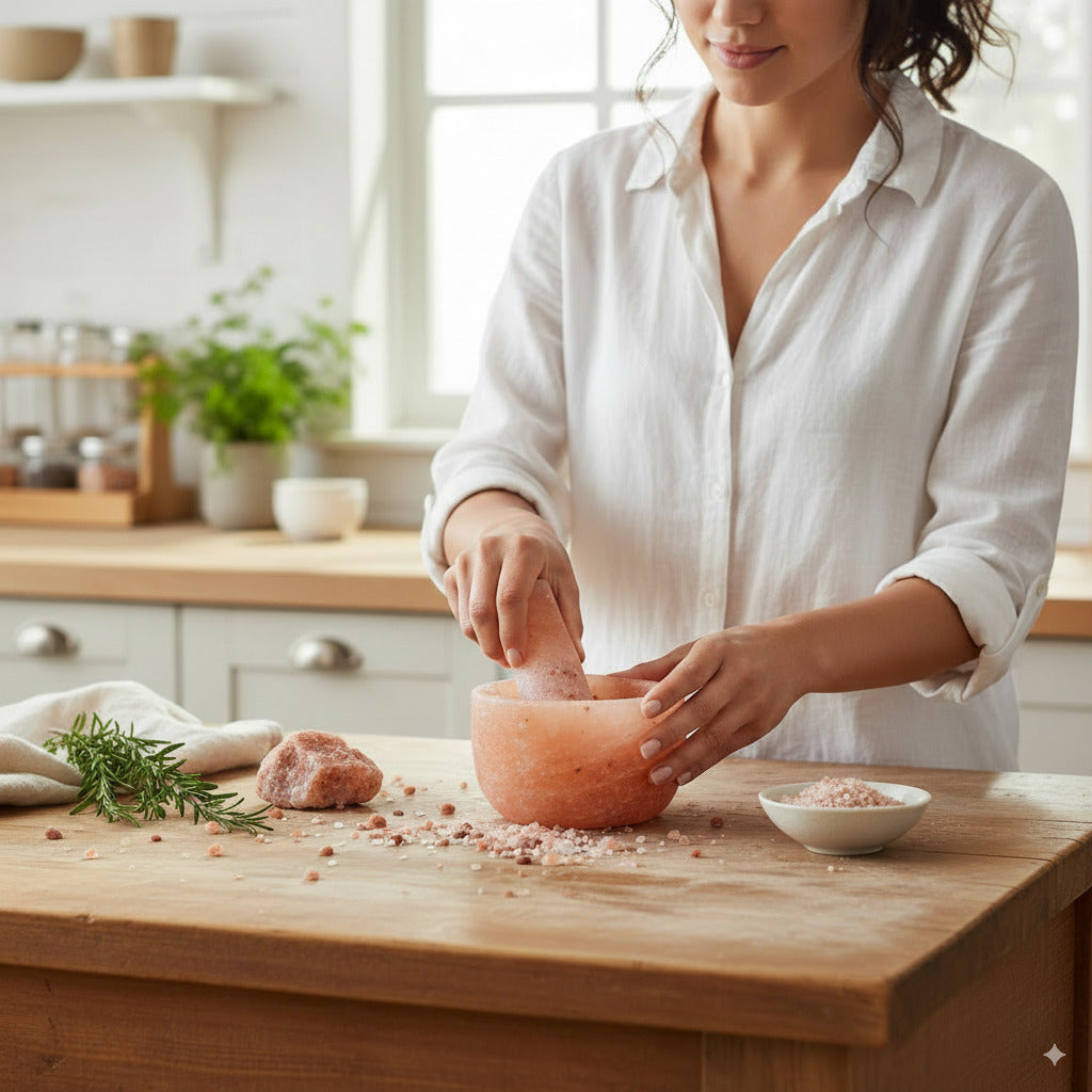 HIMALAYAN SALT MORTAR AND PESTLE