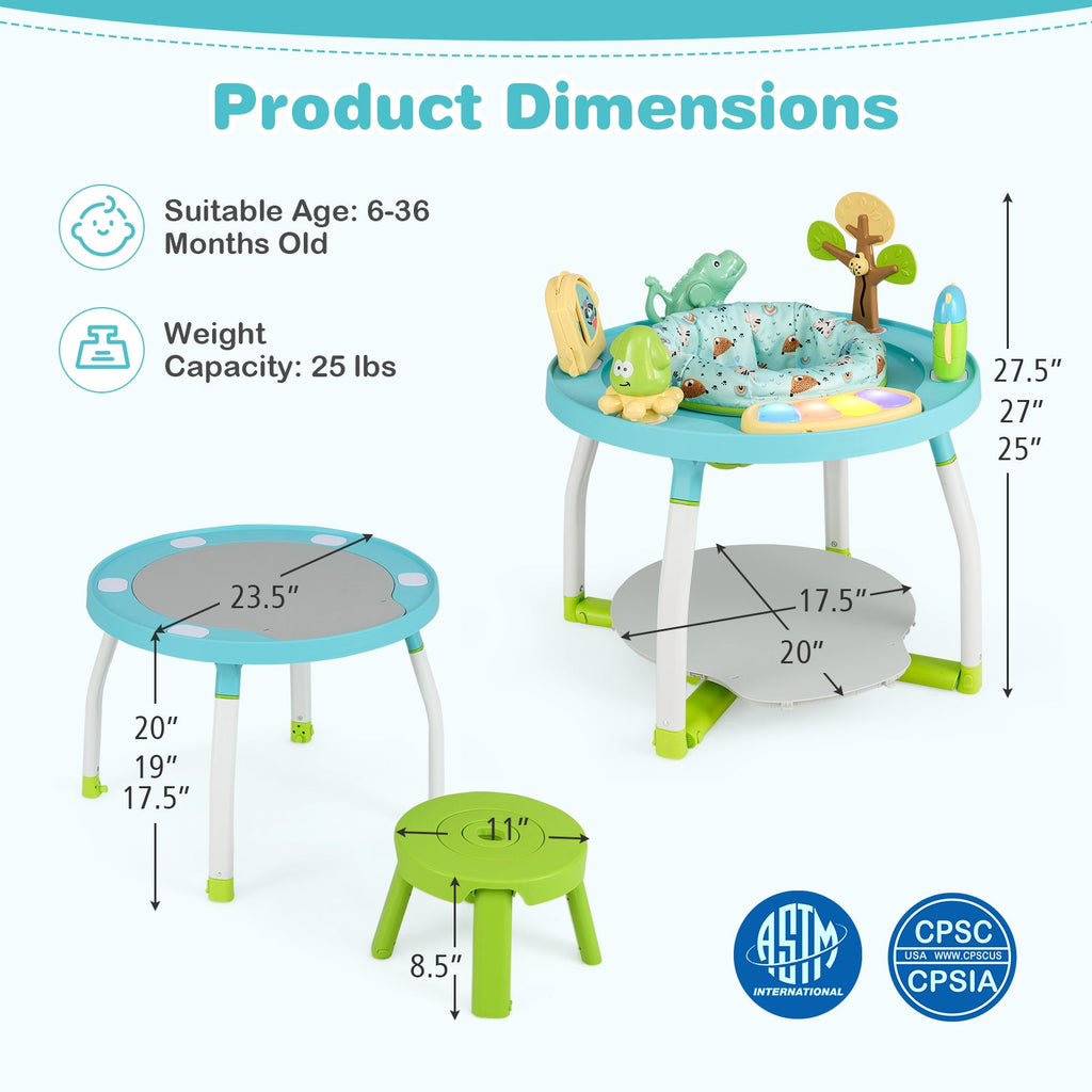 5-in-1 Baby Activity Center Interactive Bounce Seat with Removable Toys