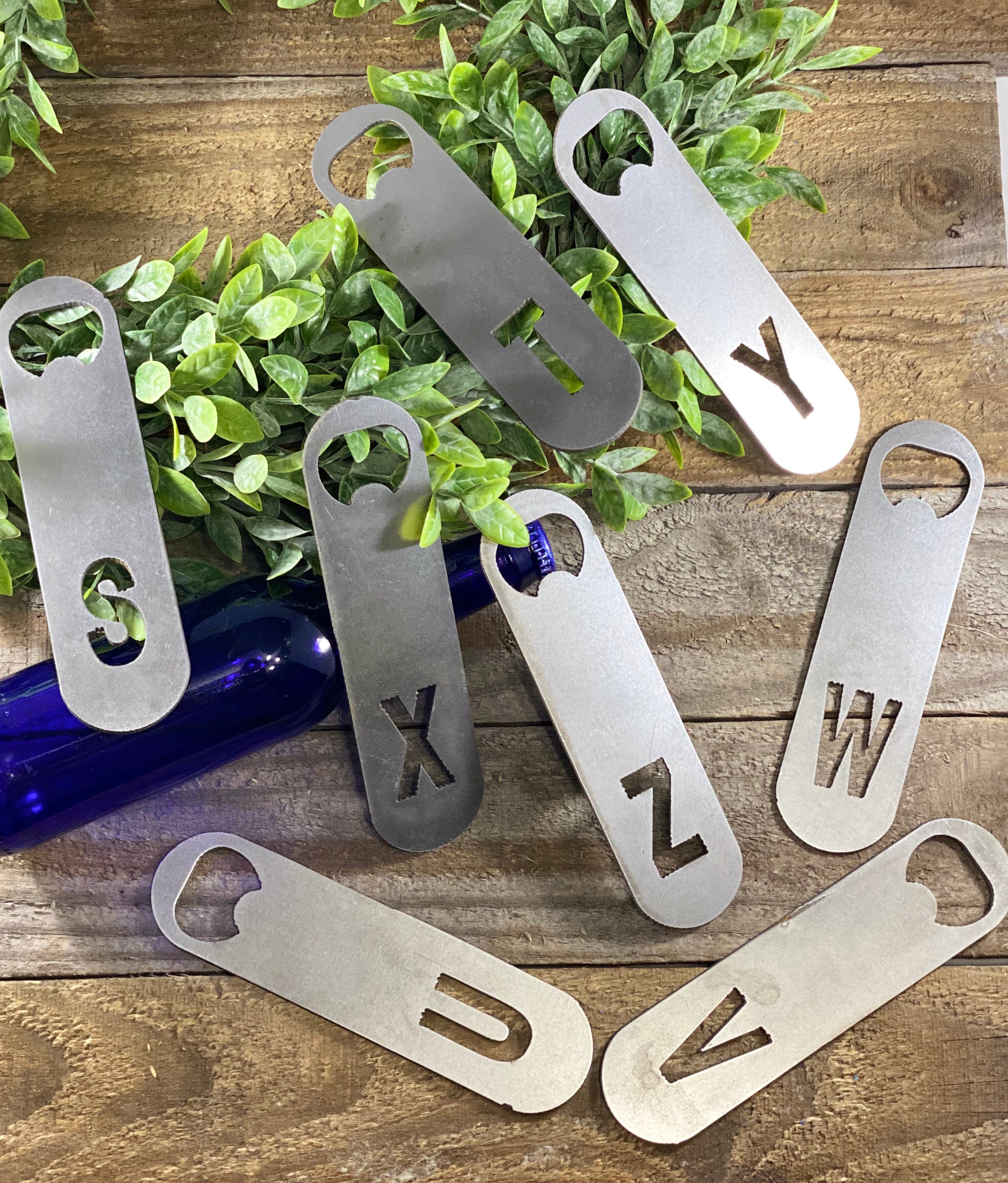 Personalized Last Name Letter Bartender Style Bottle Openers