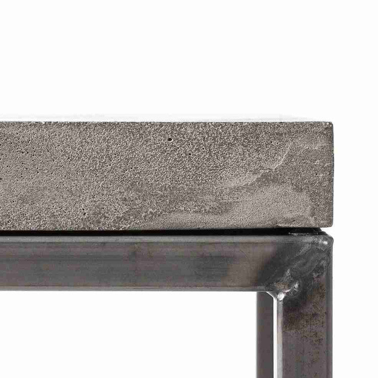Concrete Top Modern Coffee Table with Steel Legs - Barocco Acheron Industrial 35.5x24