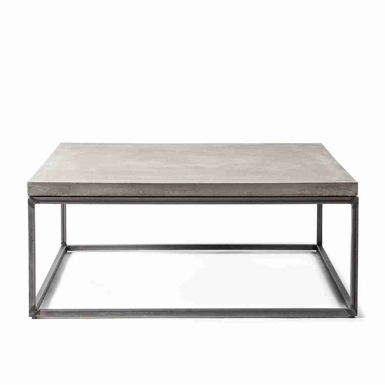 Industrial Modern GFRC Concrete Coffee Table Steel Base 47x31.5
