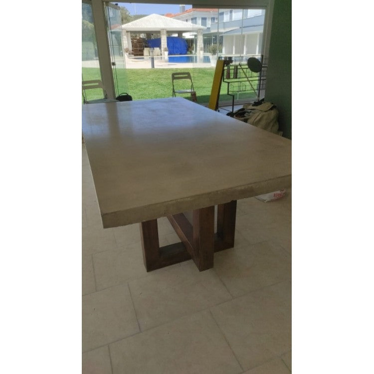 Lightweight Concrete Rectangular Dining Table 47x142 - Industrial