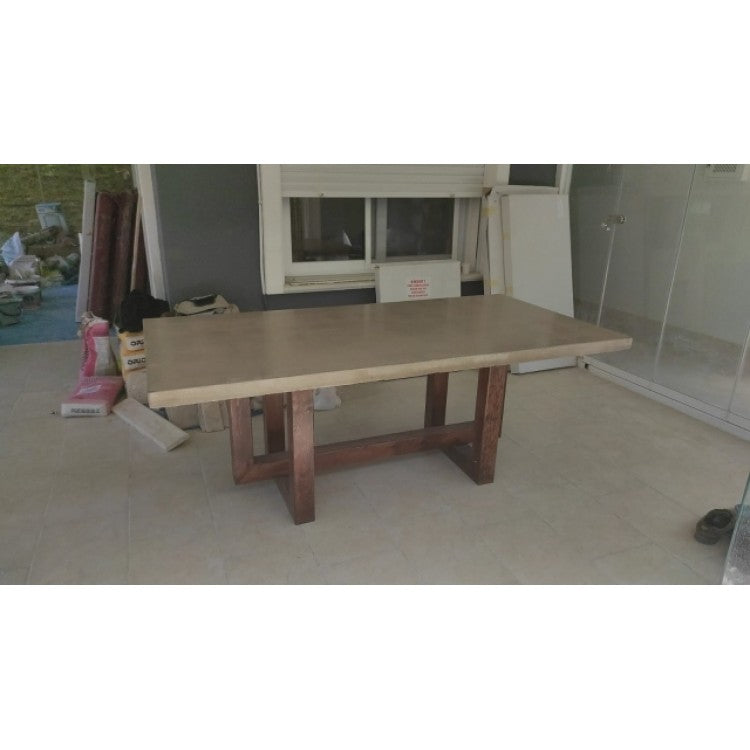 Lightweight Concrete Rectangular Dining Table 47x142 - Industrial