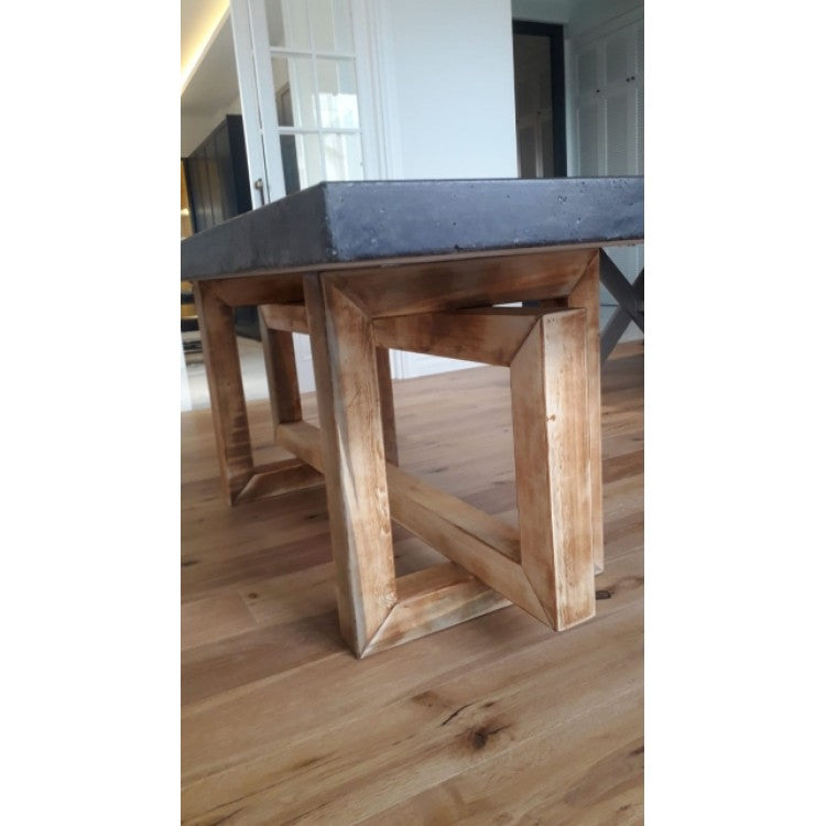 Lightweight Concrete Rectangular Dining Table 47x142 - Industrial