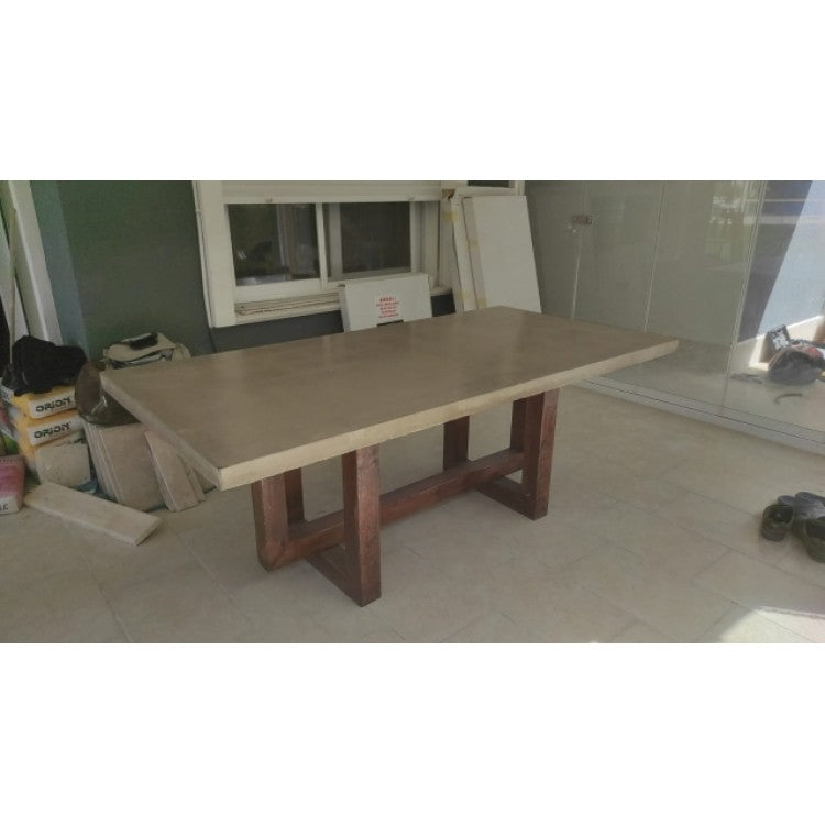 Lightweight Concrete Rectangular Dining Table 47x142 - Industrial