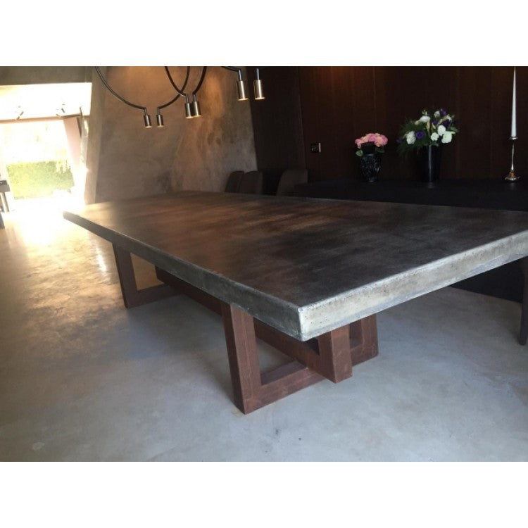 Lightweight Concrete Rectangular Dining Table 47x142 - Industrial