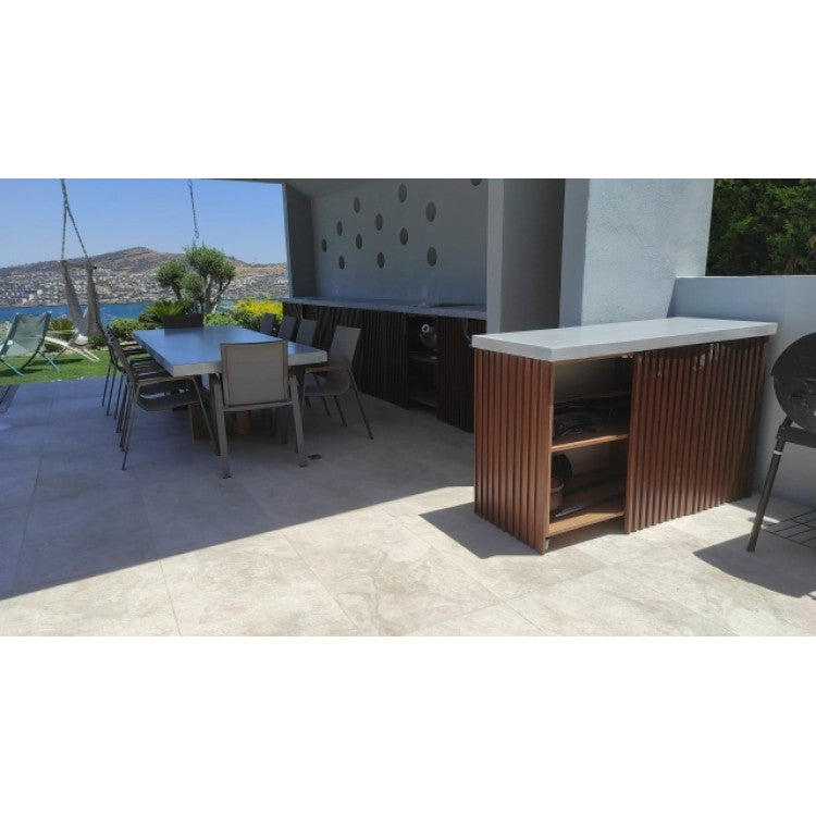 Lightweight Concrete Rectangular Dining Table 47x142 - Industrial