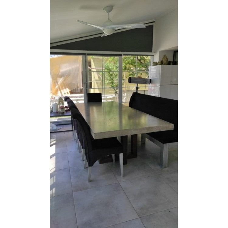 Lightweight Concrete Rectangular Dining Table 47x142 - Industrial