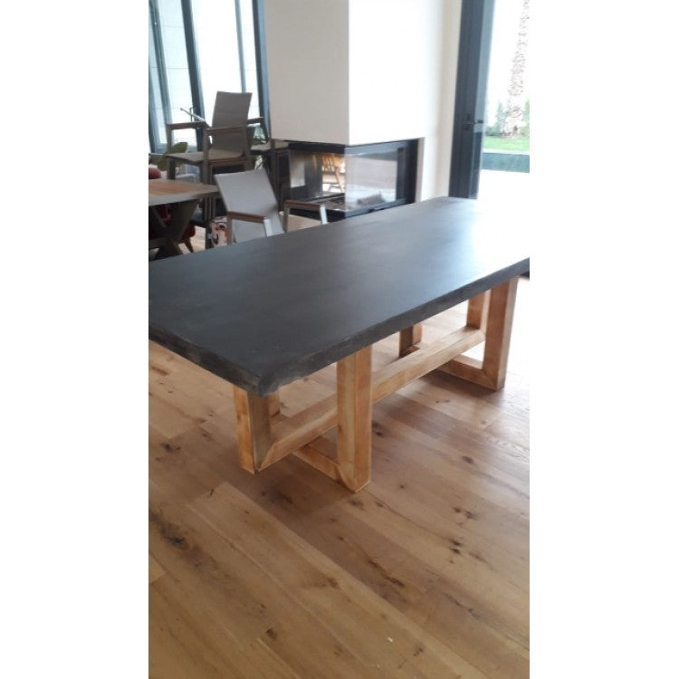 Lightweight Concrete Rectangular Dining Table 47x142 - Industrial