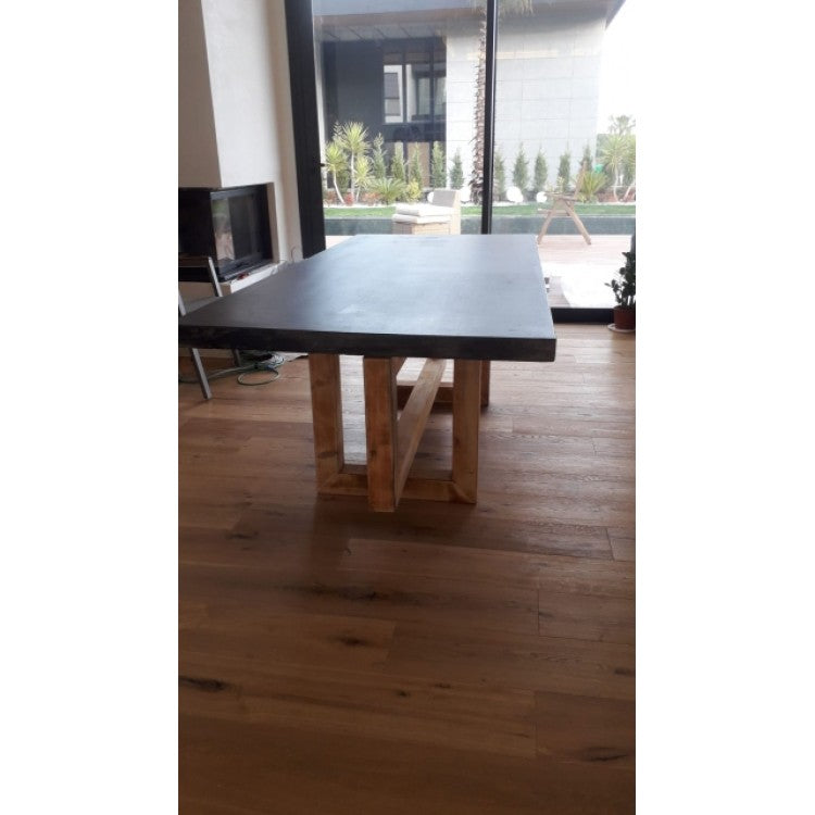 Lightweight Concrete Rectangular Dining Table 47x142 - Industrial