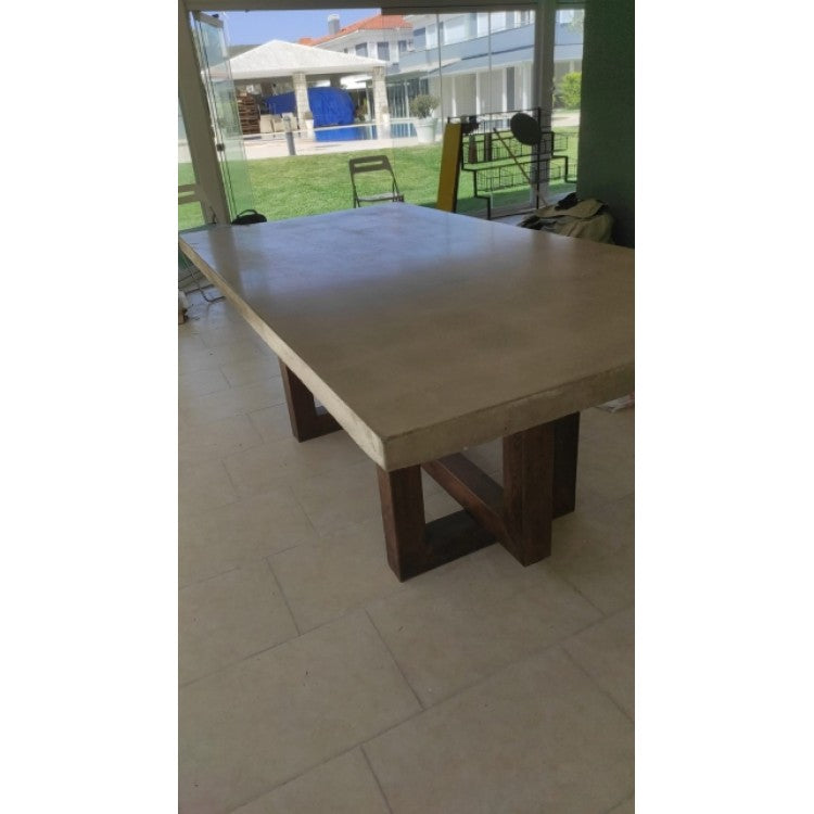 Lightweight Concrete Rectangular Dining Table 47x142 - Industrial