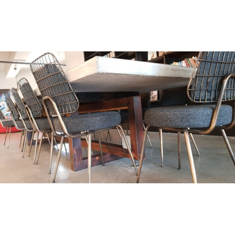Lightweight Concrete Rectangular Dining Table 47x142 - Industrial