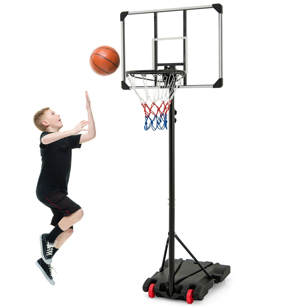 5.8-6.8 FT Basketball Hoop Height Adjustable Basketball System with Wheels and Fillable Base