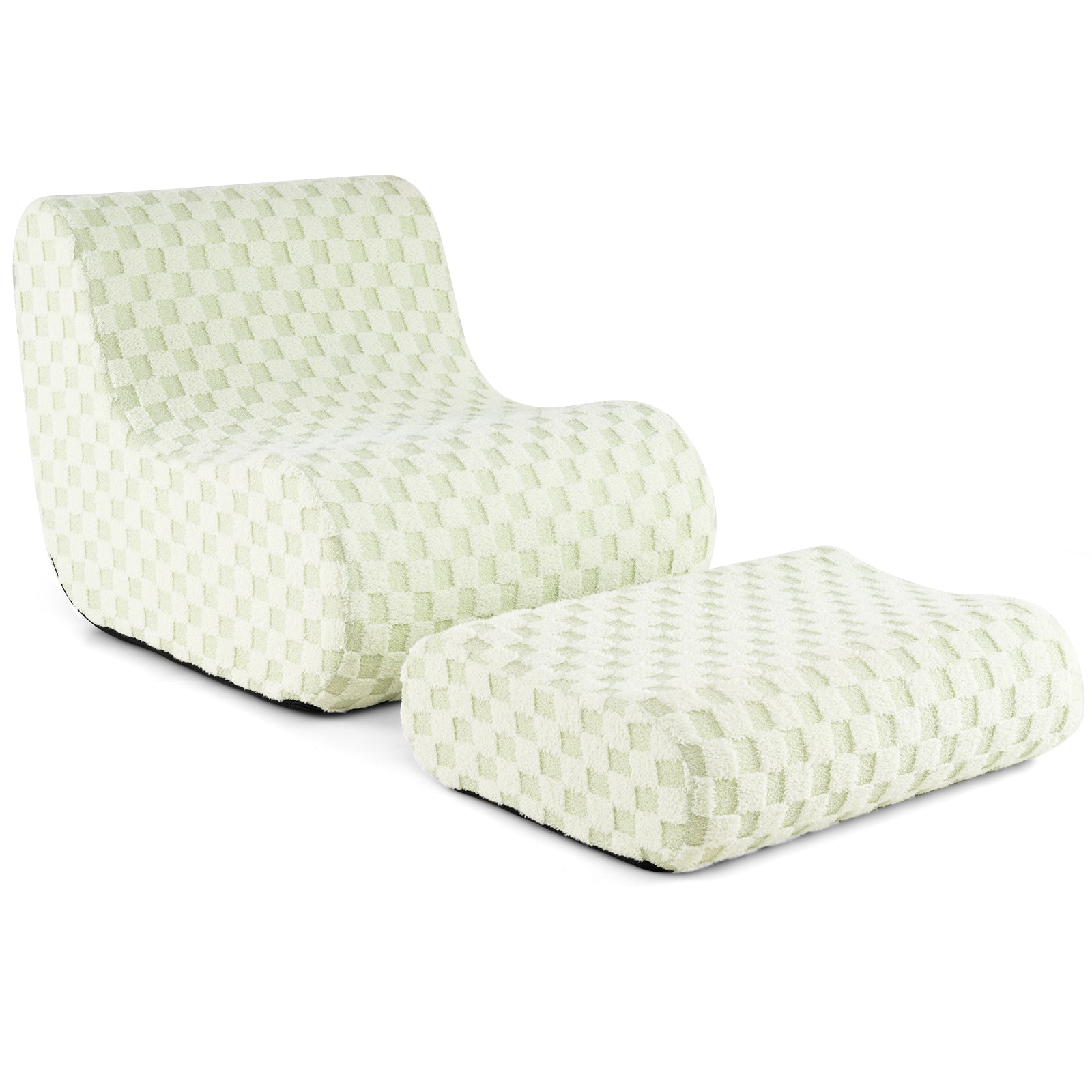 Bean Bag Chair with Ottoman and High Elasticity Sponge