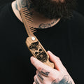 Wooden Beard Comb – Skull Design