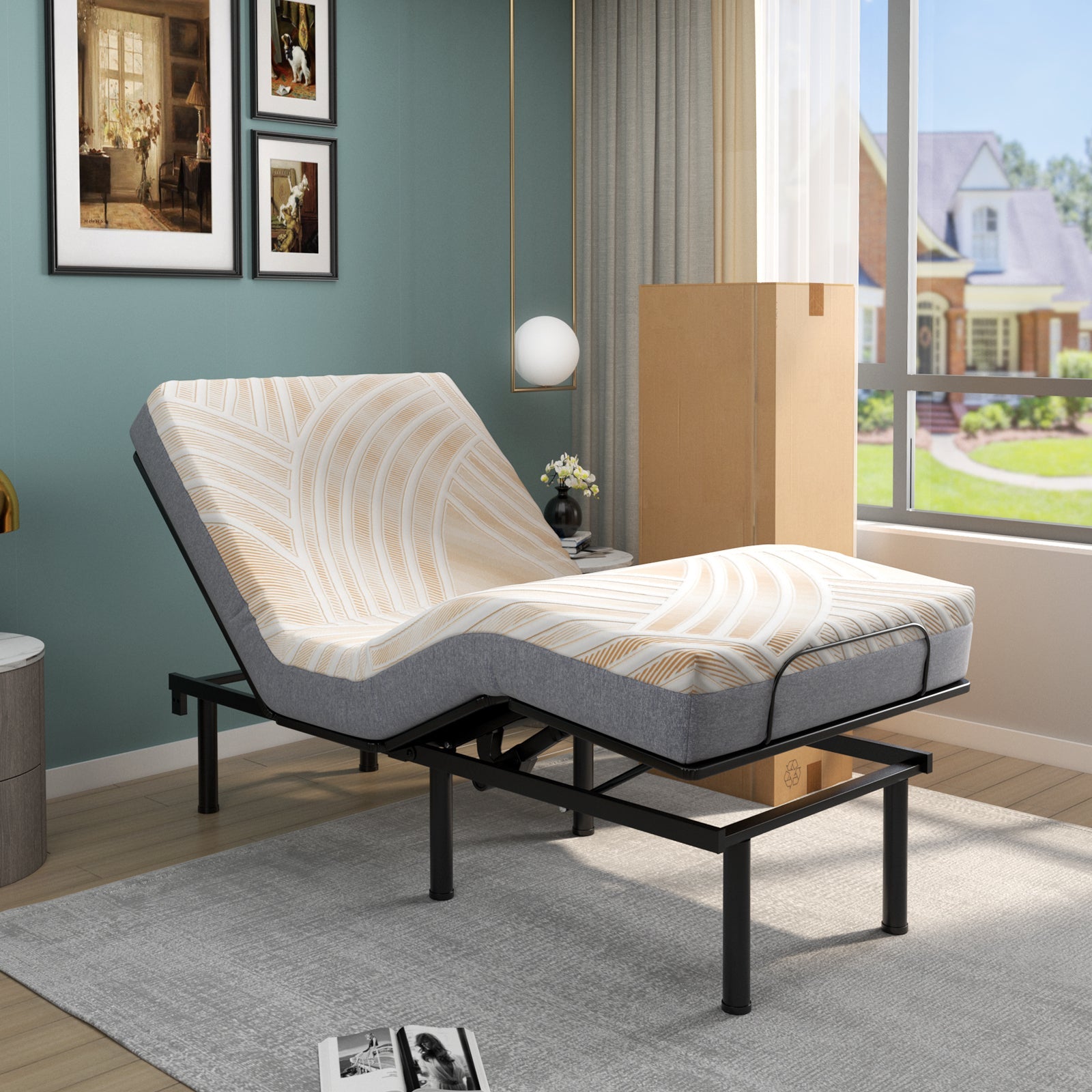 Bed Mattress Memory Foam Twin Size with Jacquard Cover for Adjustable Bed Base