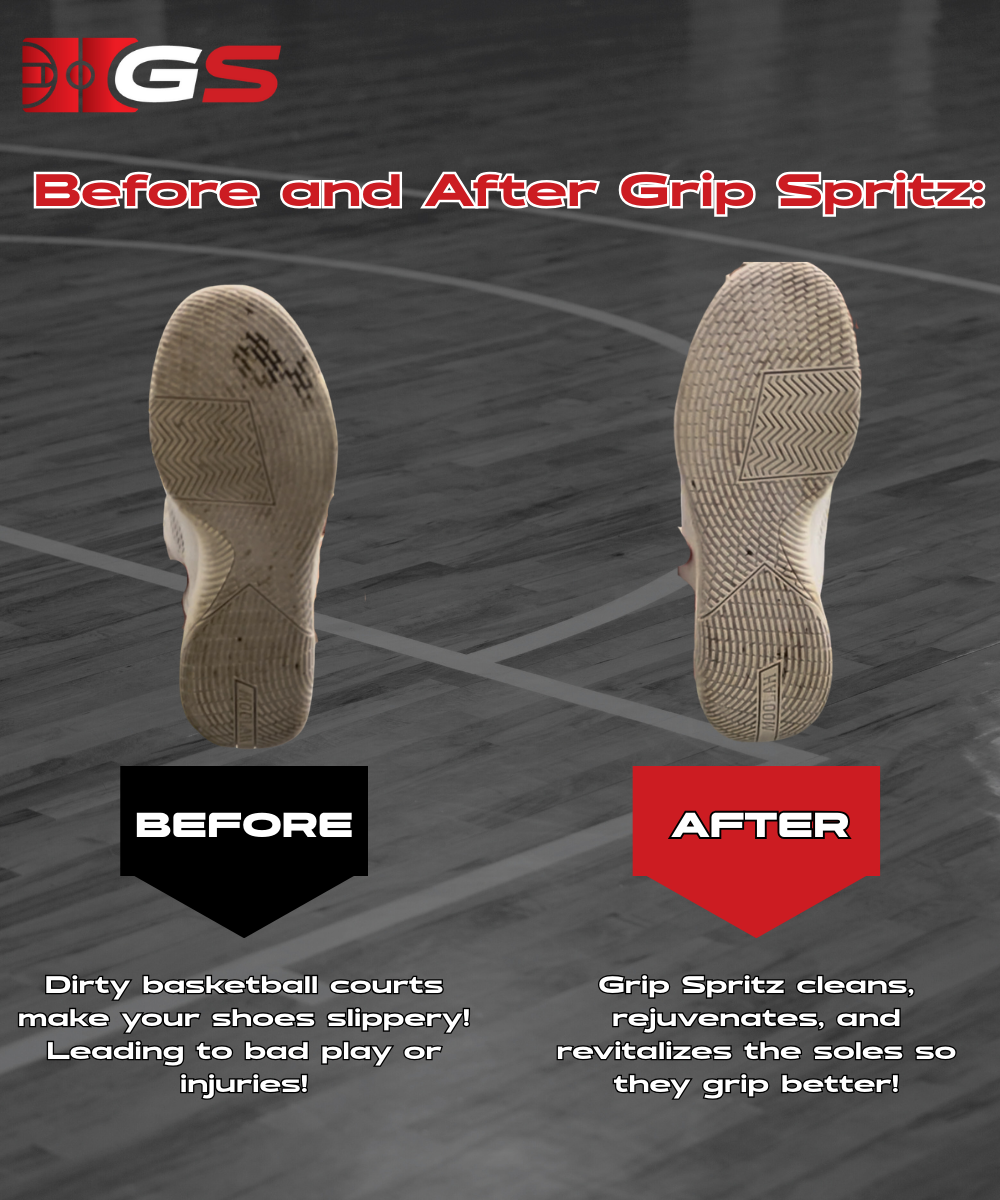 Grip Spritz Basketball Shoe Grip Spray | Team 6 Pack | 6 Bottles + 2 Spritz Mitts