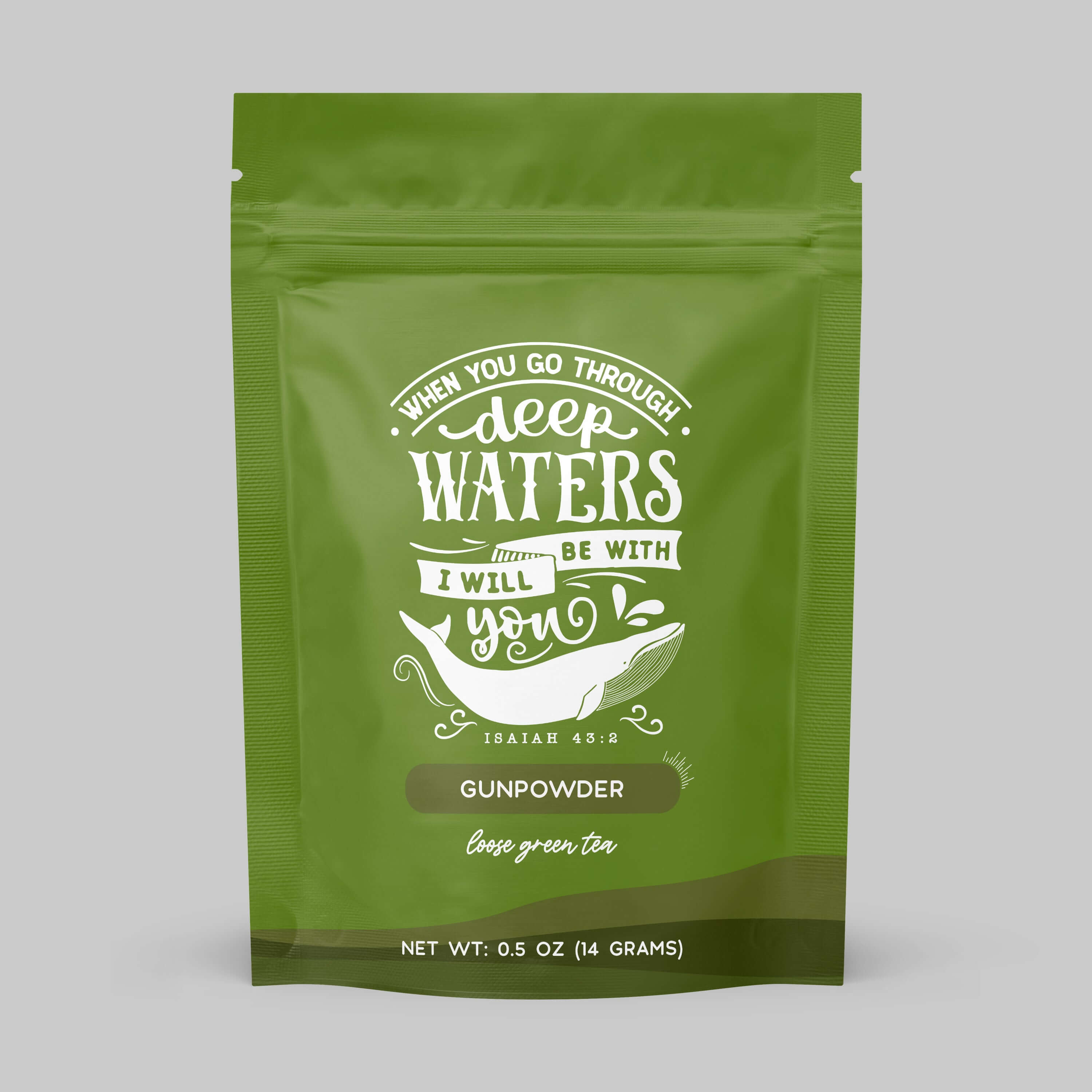 Bible Verse Tea "When You Go Through Deep Waters" Gunpowder