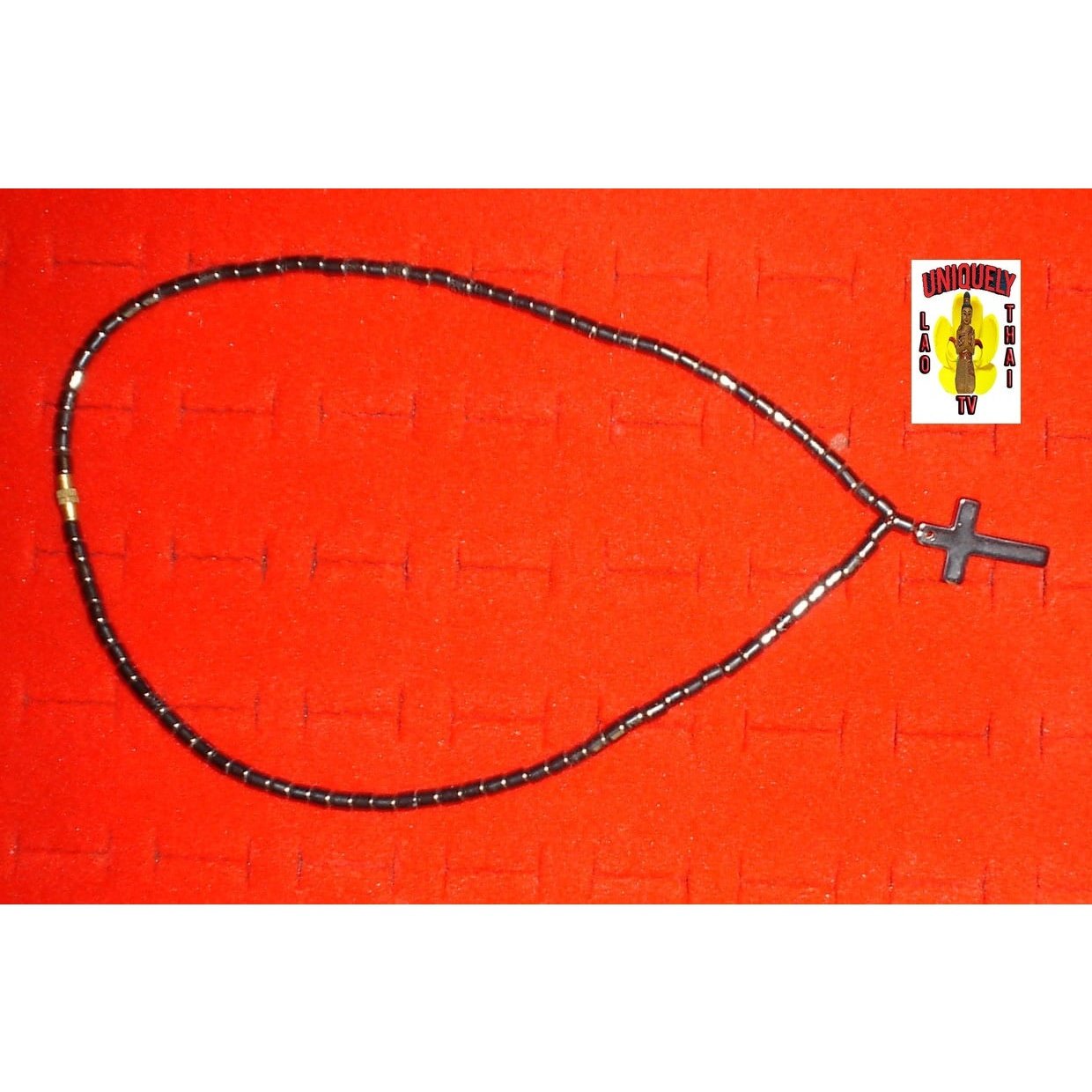 Black Tourmaline Choker Necklaces Cross