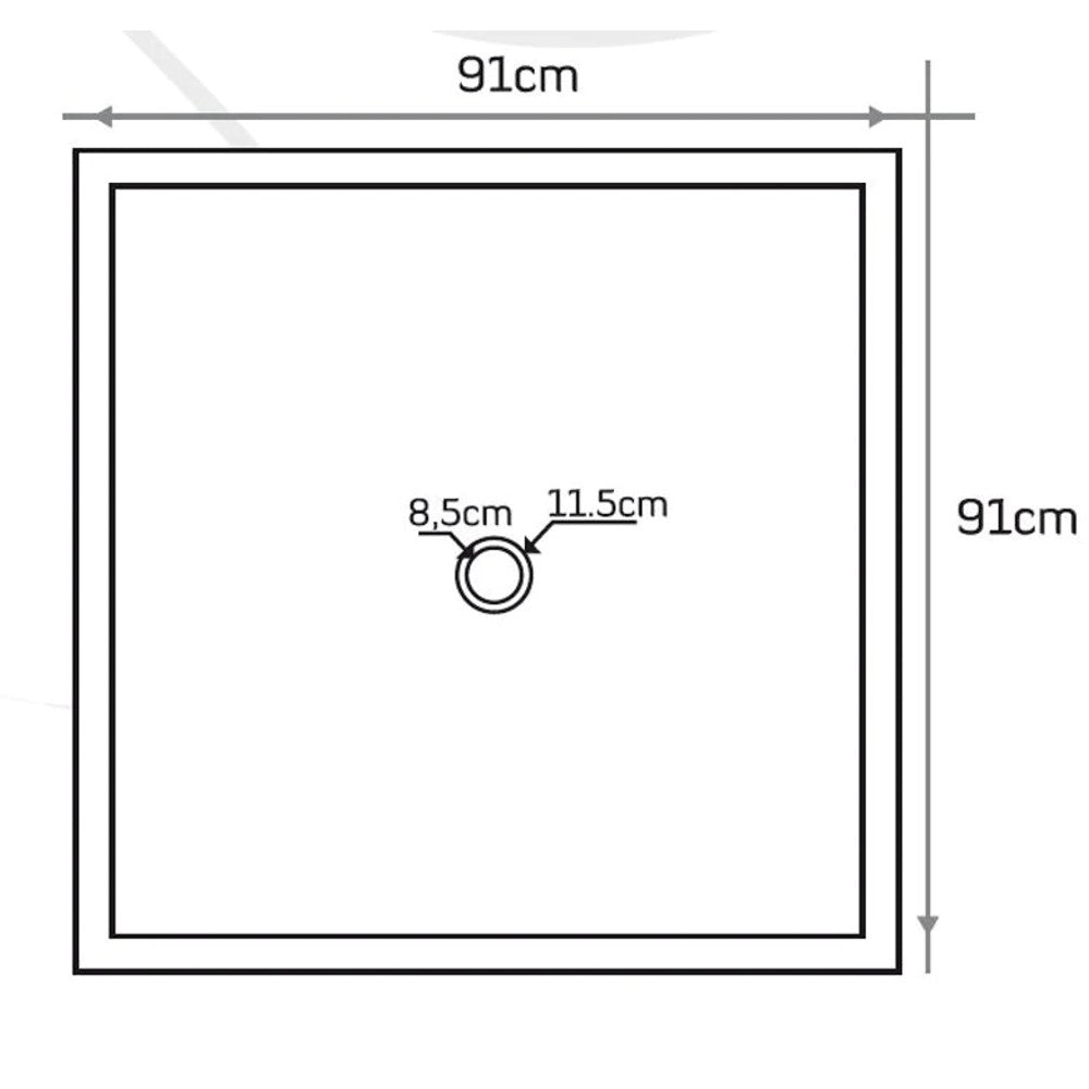 Black Basalt Natural Stone Square Shower Base - 36x36 Inches