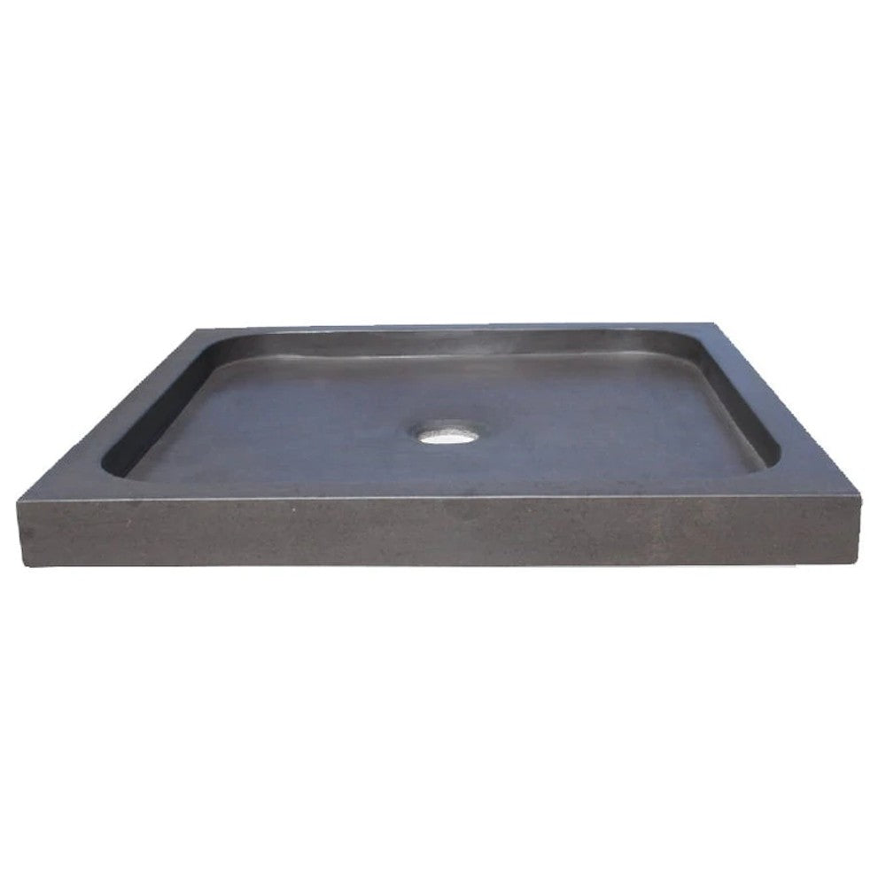 Black Basalt Natural Stone Square Shower Base - 36x36 Inches