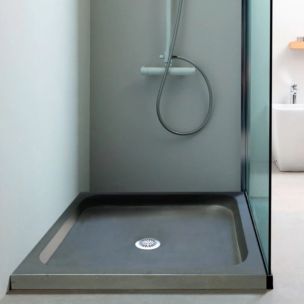 Black Basalt Natural Stone Square Shower Base - 36x36 Inches
