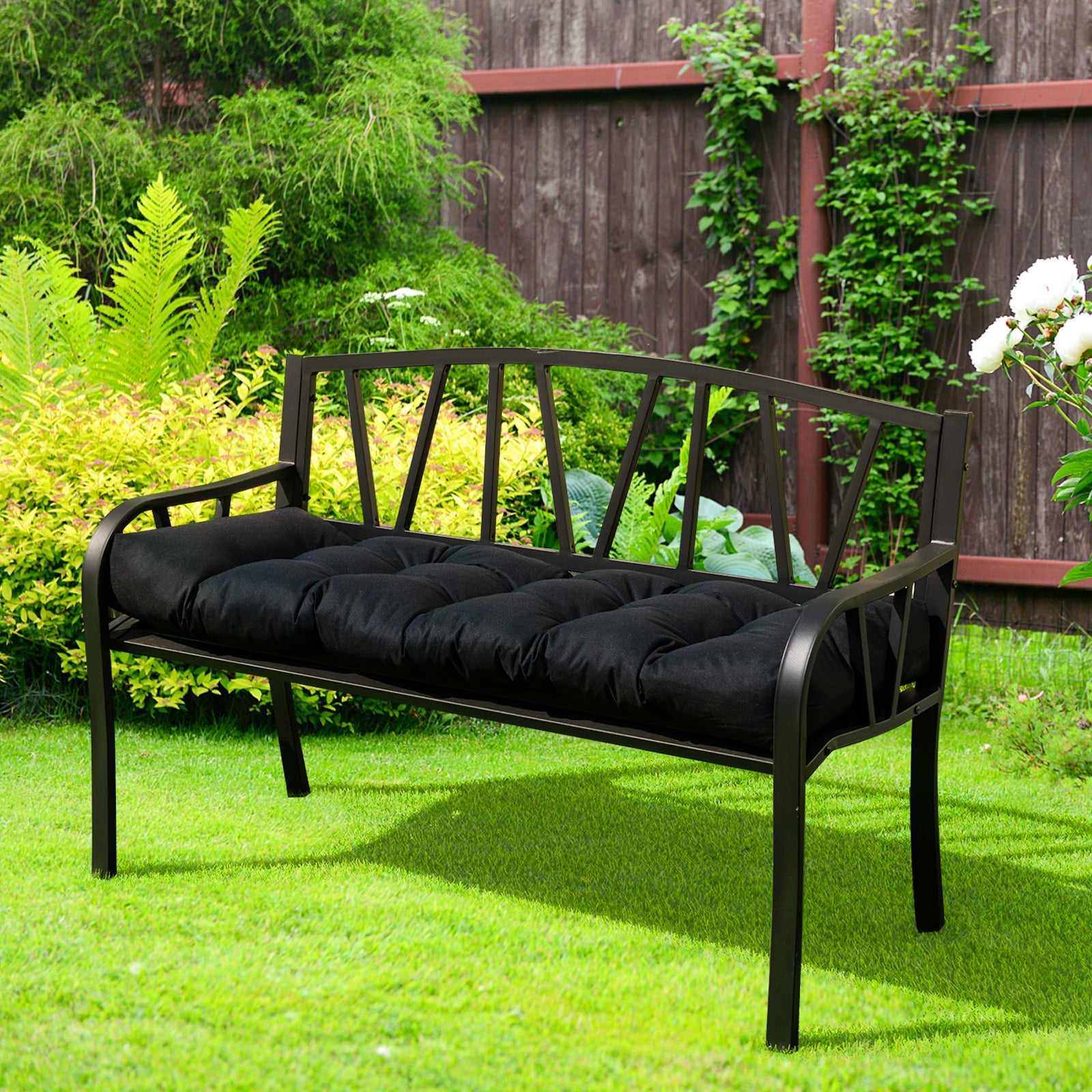 Indoor Outdoor Tufted Bench Cushion with Soft PP Cotton