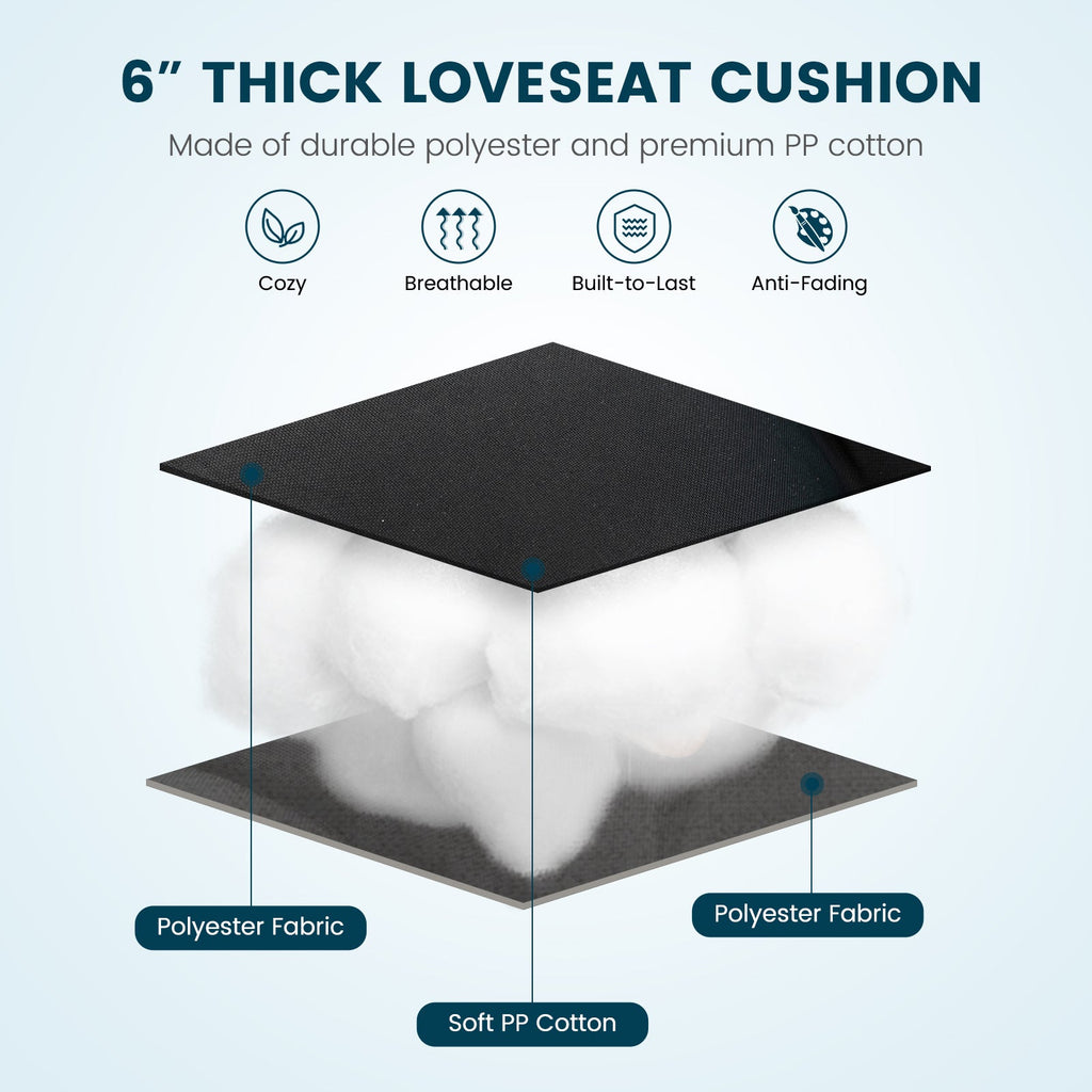 Indoor Outdoor Tufted Bench Cushion with Soft PP Cotton