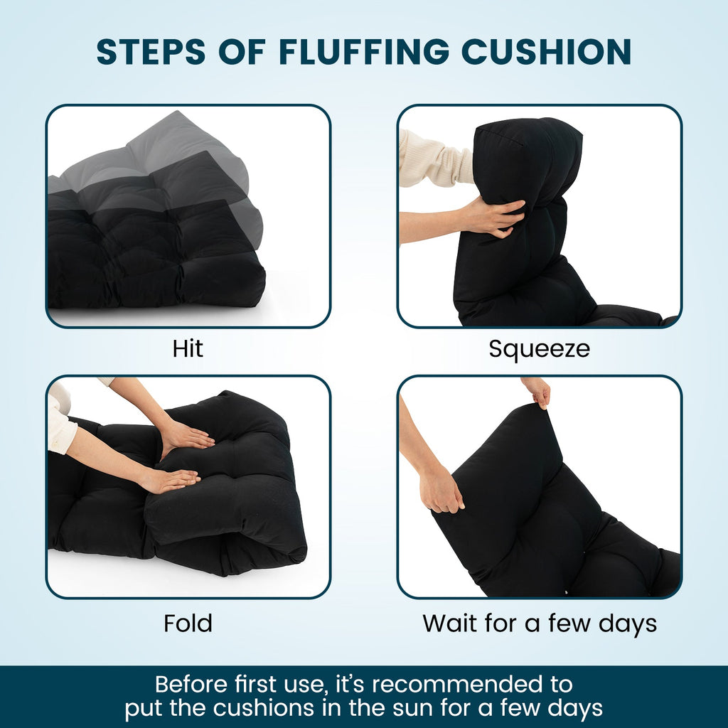 Indoor Outdoor Tufted Bench Cushion with Soft PP Cotton