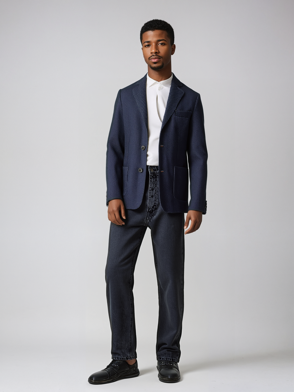 Pin Dot Knit Blazer