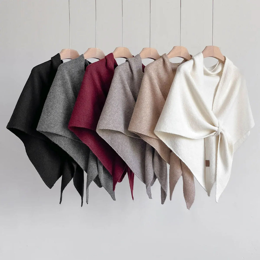 Women’s Elegant Solid Color Triangle Scarf and Casual Shawl