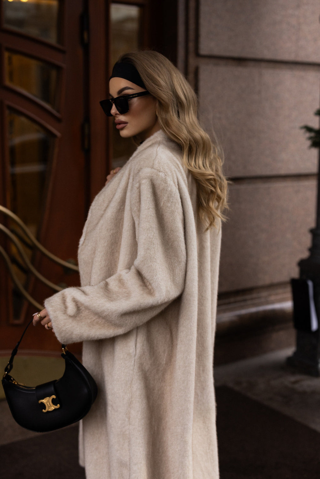 Sylvie Iconic Statement Fiber Coat in Ivory