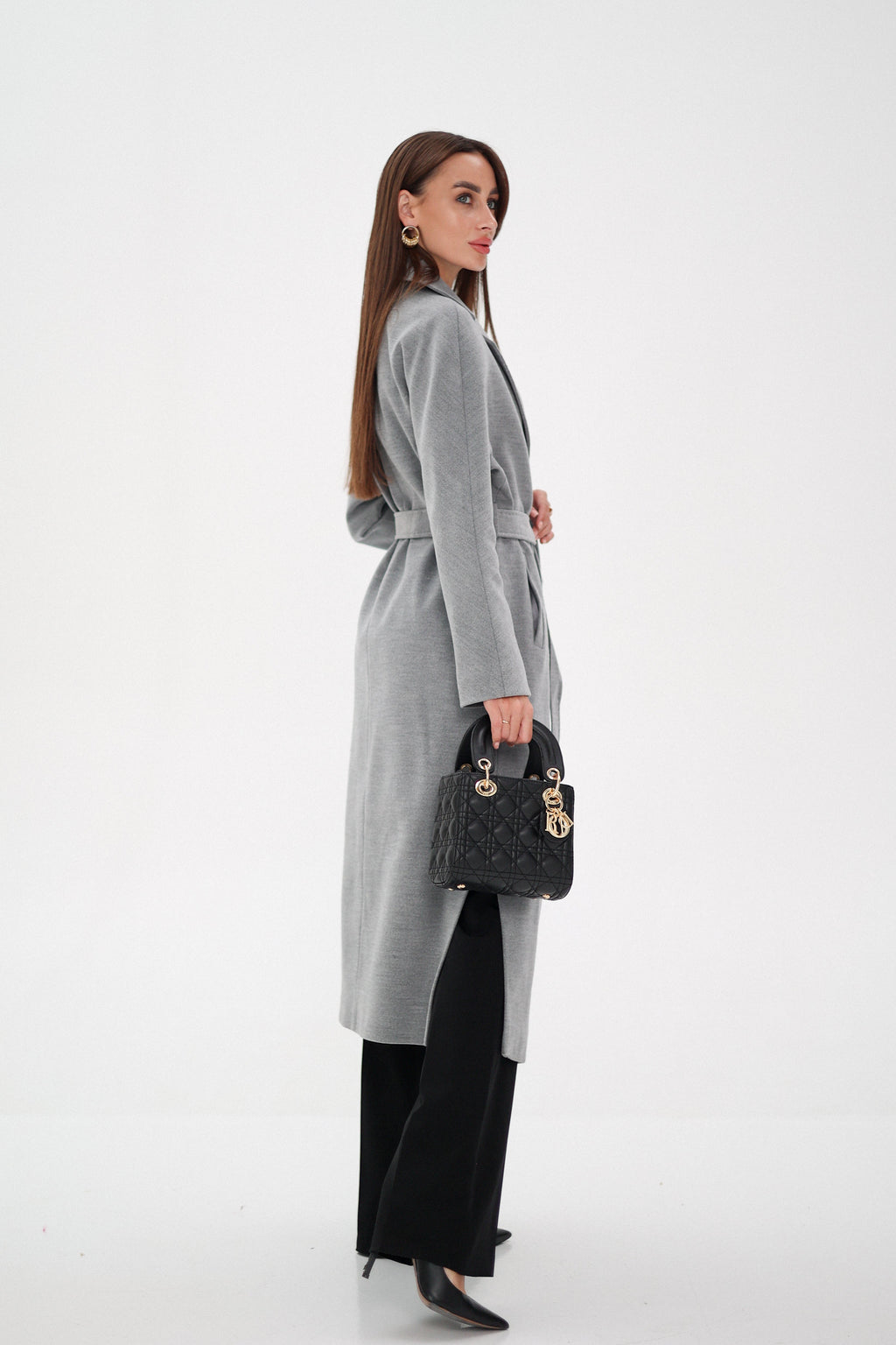Cambridge Comfort Wraparound Wool Cashmere Coat in Dove