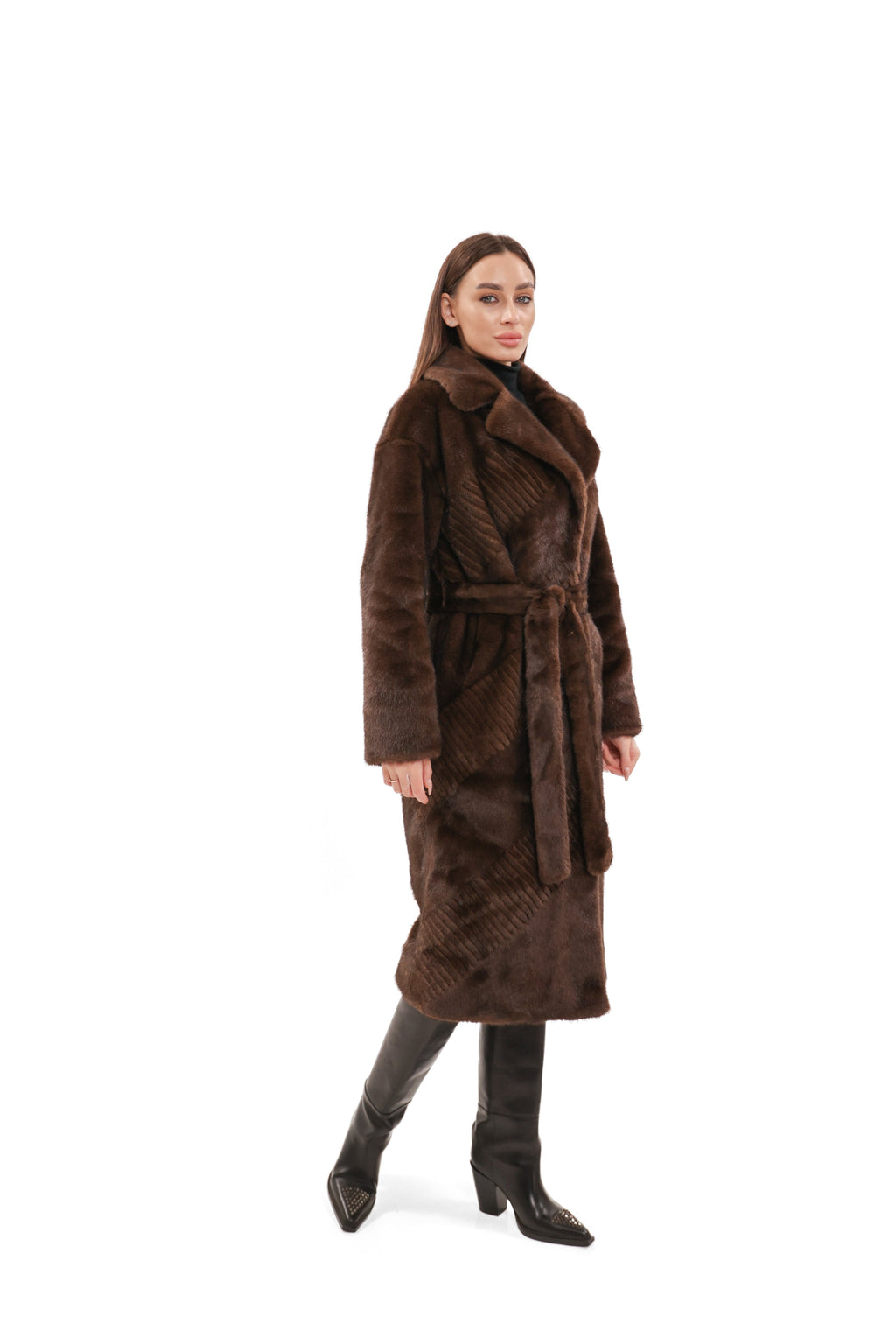 Faux Mink Effect Fur Coat