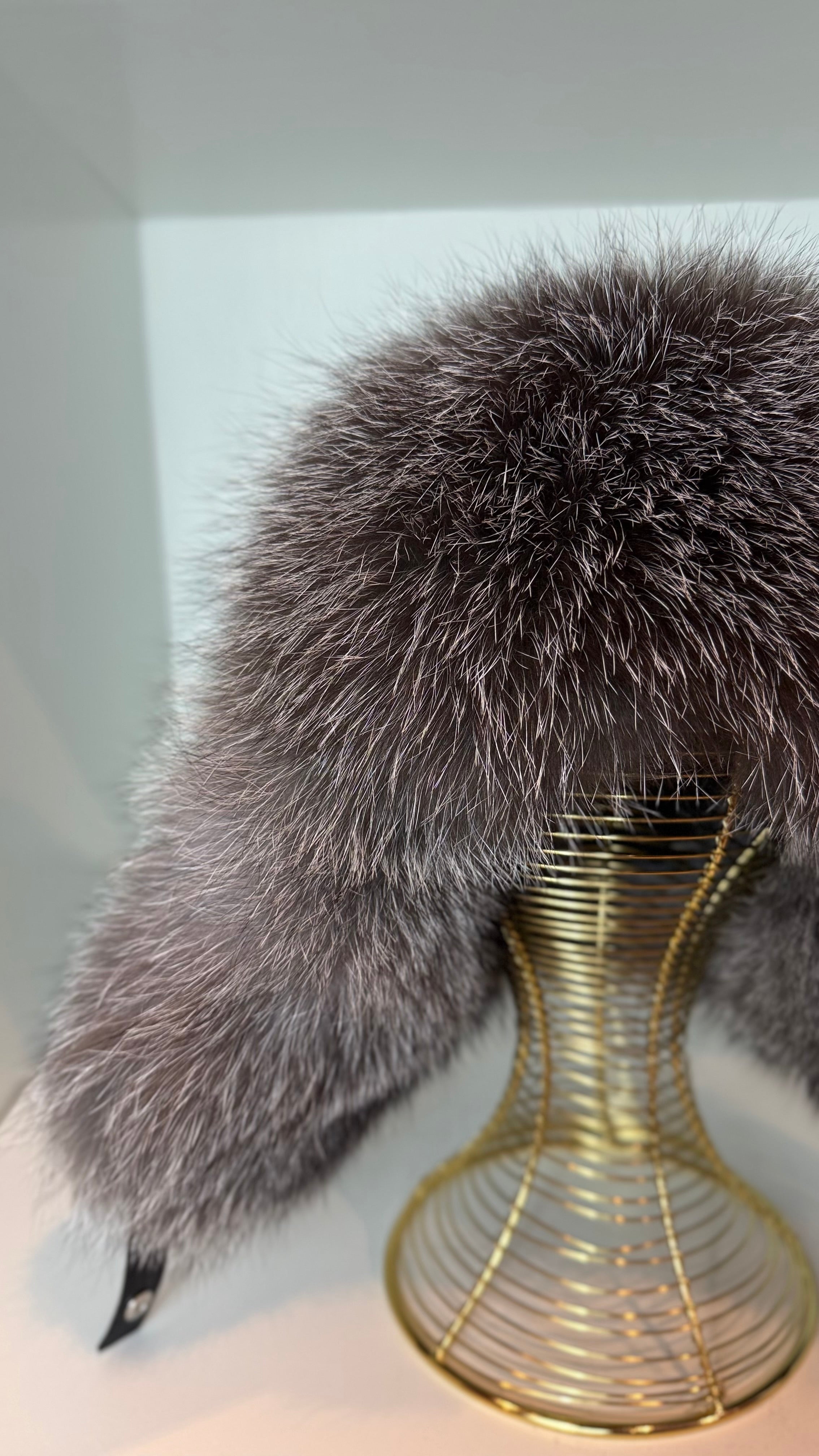 Genuine Silver Fox Leather Hat Unisex
