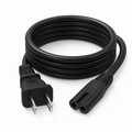 TCL TV 6-Foot AC Power Cord with C7 - Figure-8 female Connector | Google TV's | Roku TV's - G0703-000258