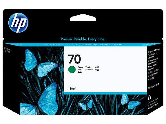 New, Pre-Owned - HP 70 130ml Green Ink Cartridge, C9457A