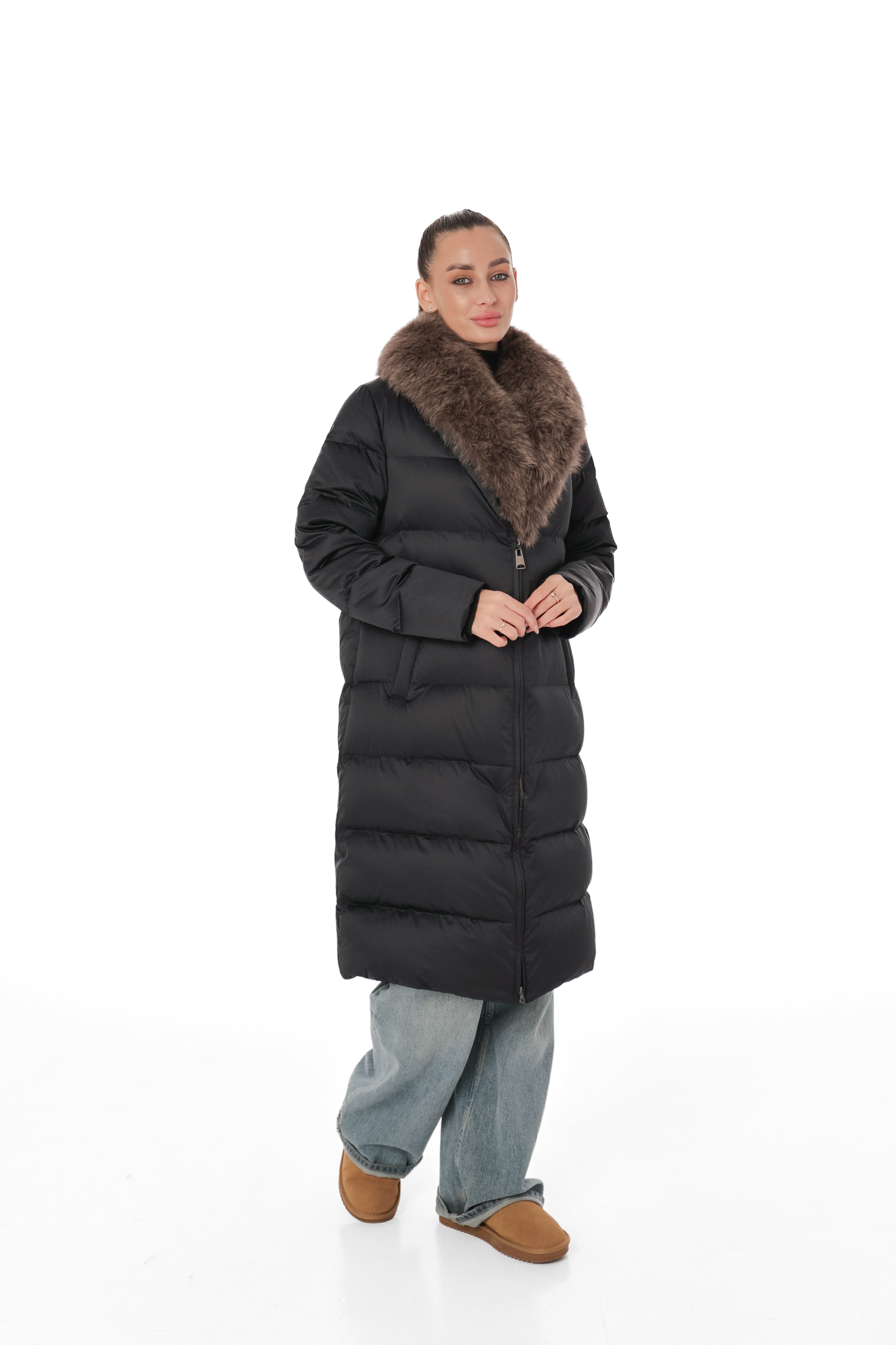 Genuine Polar Fox Fur Down Fill Parka