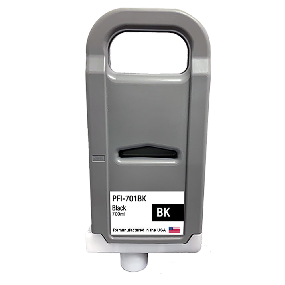 U.S. Remanufactured for Canon PFI-701BK 700ml Black Ink Cartridge