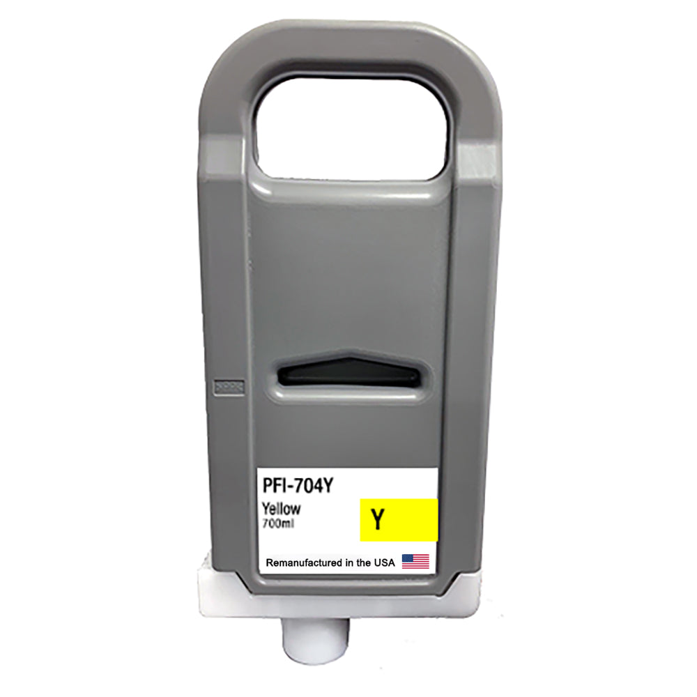 U.S. Remanufactured for Canon PFI-704Y 700ml Yellow Ink Cartridge